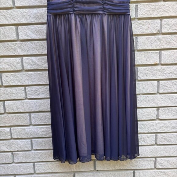 Laura Petites Mesh Detail Fit & Flare Dress Pink/Navy Sz 12P - Picture 7 of 14